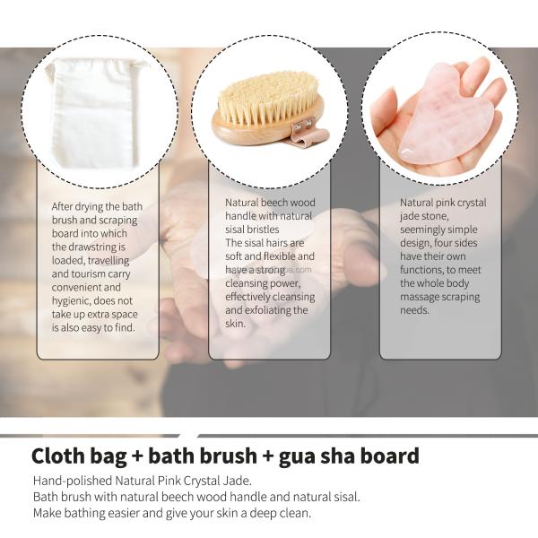 Banho Exfoliante de Corpo Kit de Escova Seca Esfregão de Madeira Banho de Spa Massagem