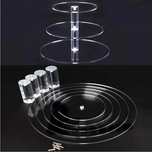 3 Nível Cupcake Acrílico Stand Round Lucite Cupcake Holder Para Casamento / Aniversário