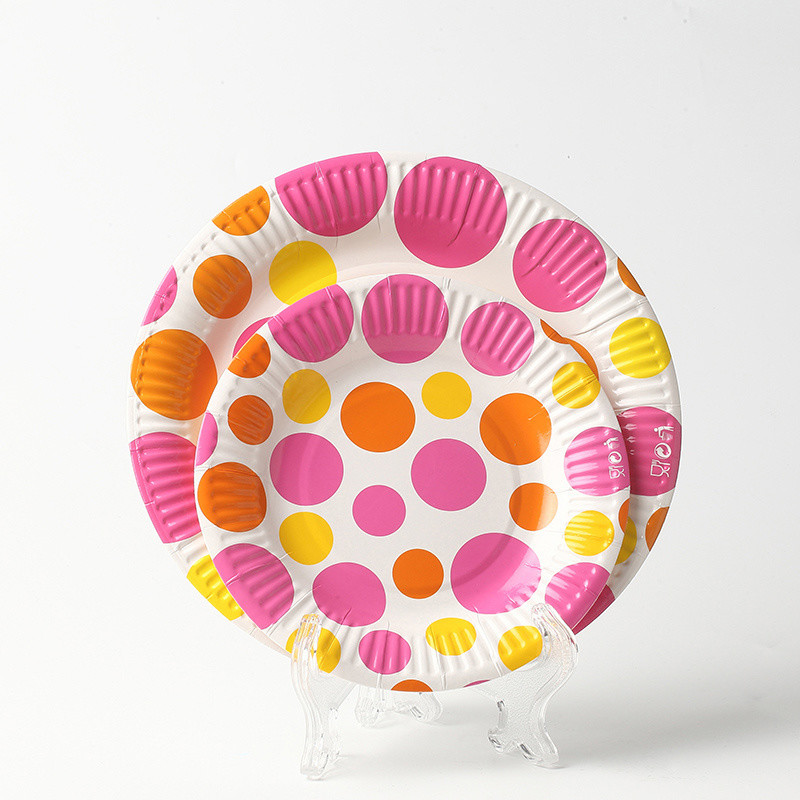 Colourful Party Plates Cups Napkins Sets for Fully Customized Disposable Paper Plates