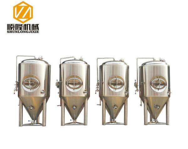 1000L Beer Fermentation Tanks , Stainless Steel Double Jacket Tank Fermenter With Dry Hopping