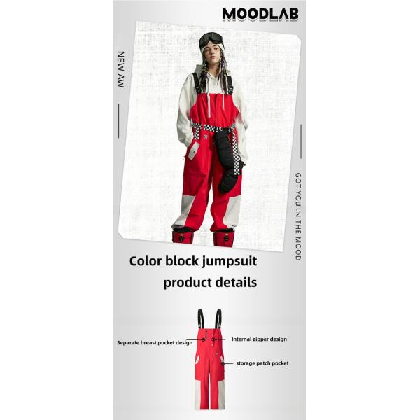 Detachable Feature Ski Overall for Women Windstopper Material and Snow Protection