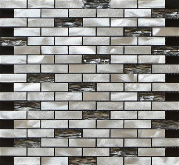 300x300mm linear glass tile,aluminum strip mosaic wall tile,grey color
