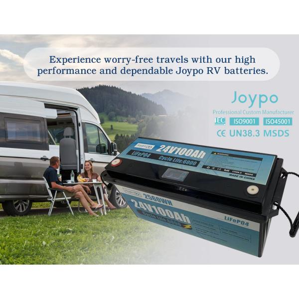 Перезаряжаемая литийная батарея LiFePO4 RV 24V 50Ah 100Ah 200Ah Литий-ионная батарея для кемпера
