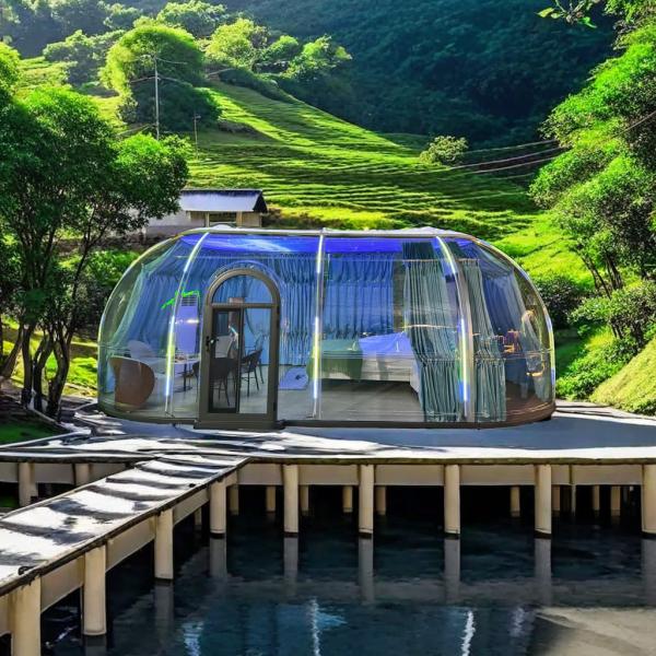 Full House Designs Outdoor Polycarbonate Dome House Glamping Star Capsule Bubble Dome Room