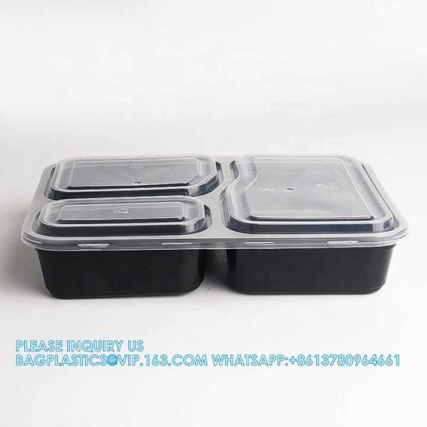 4 Compartment Disposable Meal Prep Container Microwave Lunch Fast Food Pp Takeaway Food Packaging Boxes