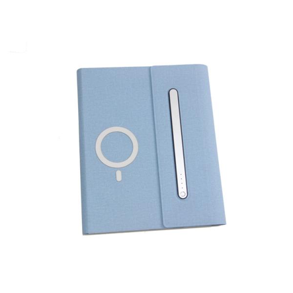 A5 Smart PU Leather Diary Notebook , Daily Planner Notebook With Power Bank