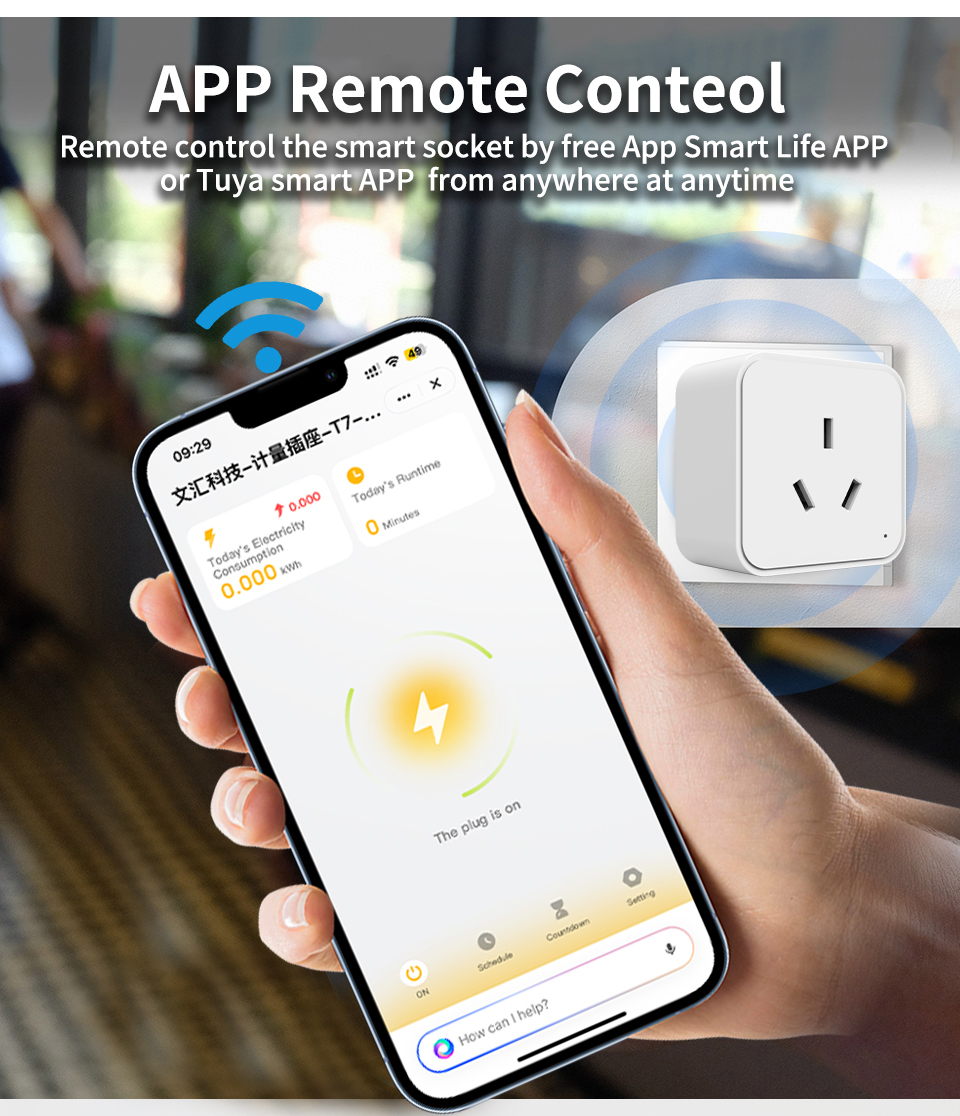 AU Smart Plug: WiFi/Energy Monitor, 16A, Voice/App Control, Timer