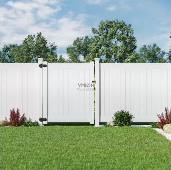 Clôture de protection de la vie privée en PVC blanc 6ftHx8ftW pour le jardin de la maison