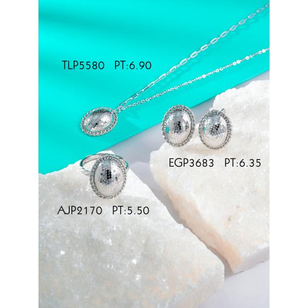 Ensemble platine collier, boucles d'oreilles et bague, nouveaux bijoux.