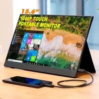 FORGOS 15.6 inch FHD 1080P IPS Screen Dual Speakers Type-C HD Mini Portable Monitor for Laptop PC Phone Switch PS5