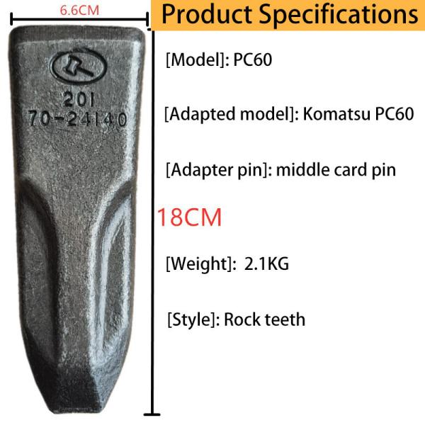 Forged Bolt On Rock Bucket Teeth for Komatsu PC60 PC60-7 PC60-8 Excavator