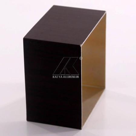 Wood Grain Extrusion Aluminium Tube Profiles Deep Color T3-T8 For Windows