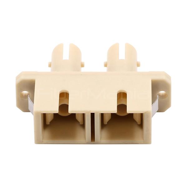SC Female to ST Female Multimode Duplex Plastic Fiber Optic Adapter – Beige