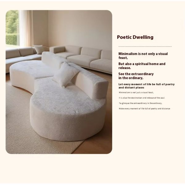 Custom Modern Curved Sectional Sofa Fabric Compressed Sofa Half Moon Design Salon Cozy Upholstered Modular Could Couch