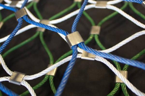Flexible Metal Mesh Panels Stainless Steel 316 Rope Net Fence With 2.0mm Wire