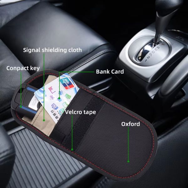 Customized Durable PU Leather Signal Blocking Pouch Faraday Bag Sublimation RFID Protective Bag For Phones Cards And Keys