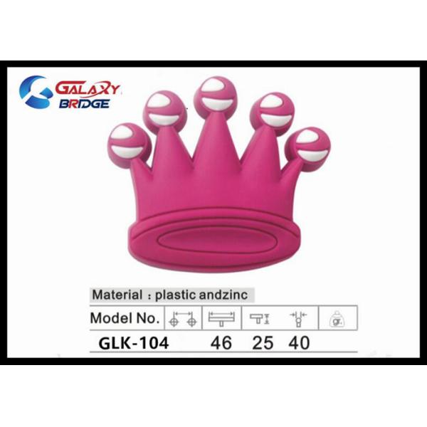 Pink Crown Kids Bedroom Dresser  Knobs  Decoration For Girls Wardrobe Handles Soft Plastic Handles