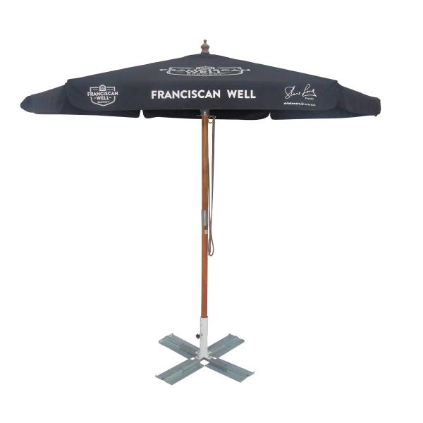 Stable Structure Wooden Umbrella with Pongee Panel Material and 2.5m Open Diameter