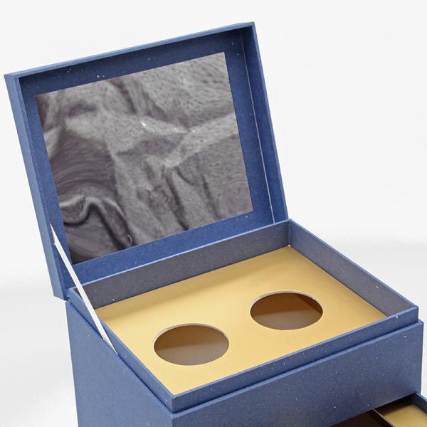 Navy Blue Luxury Cardboard Box For Perfume Cosmetic Packaging ODM