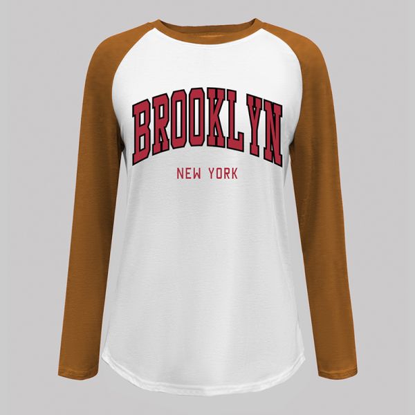 Relaxed Style Long Sleeve Crew Neck T Shirt Gradient Color Round Neck Long Sleeve Top