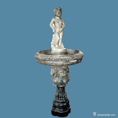 Boy Peeping Marble Carved Water Fountain Outdoor Used