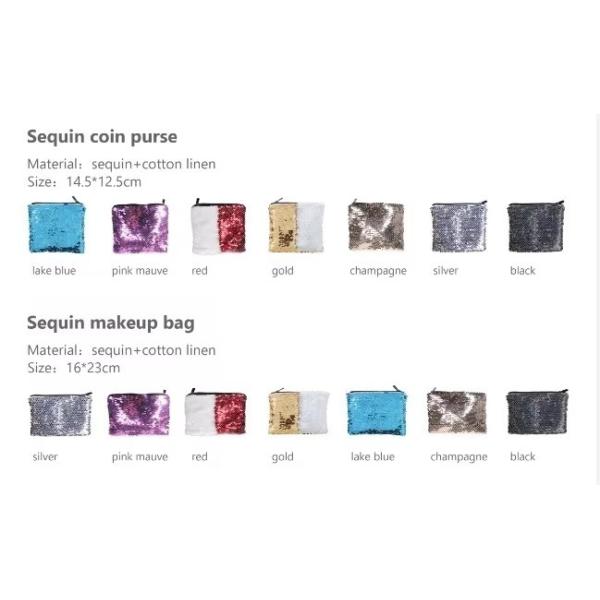 DIY Sublimation Sparkly Sequin Makeup Bag Customized Sequin Cosmetic Bag Blanks
