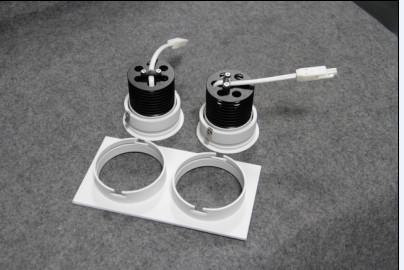 recessed/embeded square downlight led with double head 2*7w 2*10w 2*15w