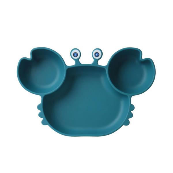 Crab Shape Silicone Suction Bowl Divided Eco Friendly Food Grade For Babies