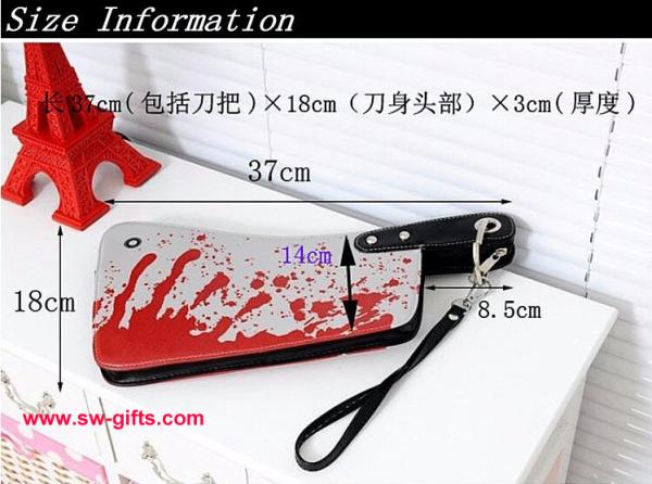 Fashion Designer Clutch Women Clutch PU Creative Rock Punk Blood Kitchen Knife Handbags