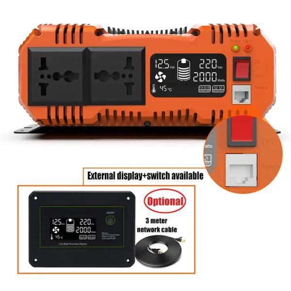 Inverters & Converters 1200W Power Inverter Pure Sine Wave With Lcd Display Price Pure Sine Wave Solar Power Inverter