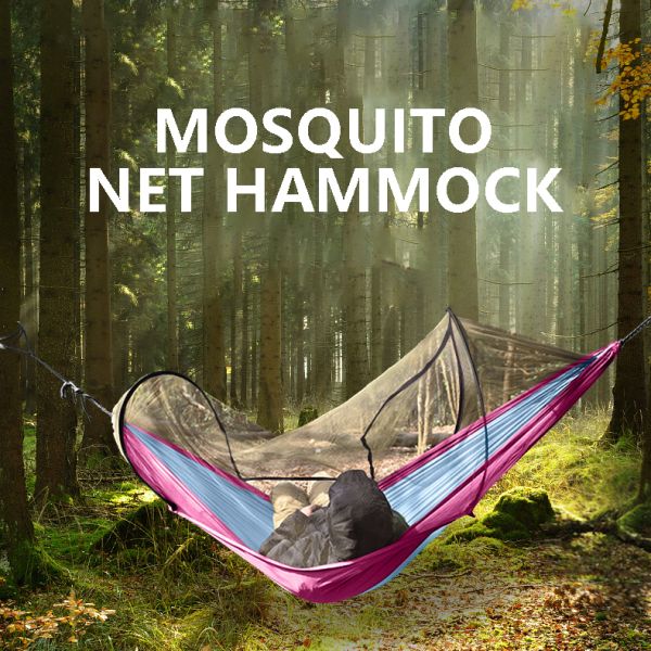 Lightweight Portable parachute Hammock with Mosquito Net,Outdoor Camping mosquito net hammock