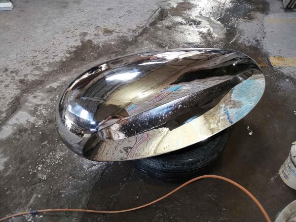 Stainless Steel Abstract Stone Sculpture , Mirror Abstract Yard Sculptures