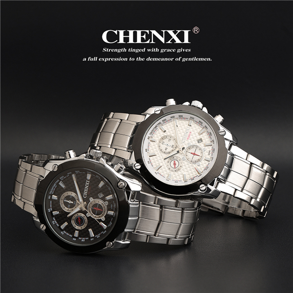 C036A Date Nickle Free Zinc Alloy Case Watch Stainless Steel Band Japan Quartz Watches Man