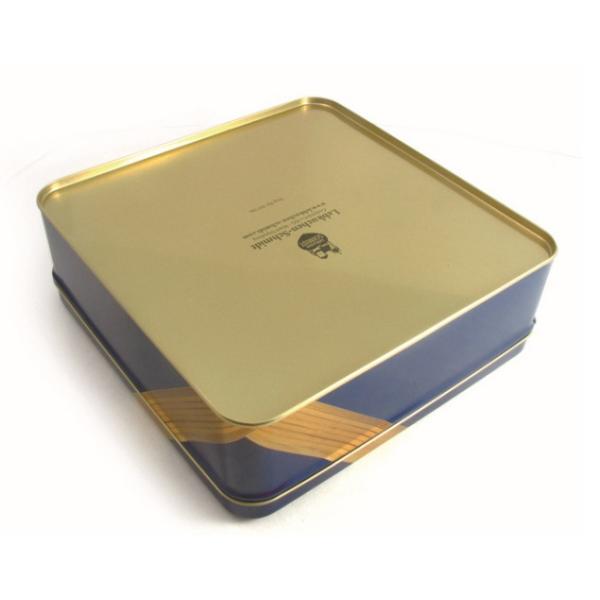 Printing Ribbon Flower Pattern Square Tin Box Cans / Sweety Cookie Matel Tin Packaging Box For Candy / Chocolate