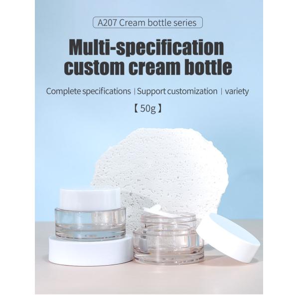 Jarrón de acrílico de doble pared transparente 50G para crema cosmética