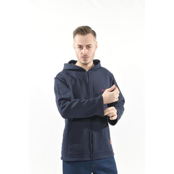 Sudadera con capucha 100% del paño grueso y suave del franco de la marina de guerra del algodón 350gsm CAT2 para los trabajadores de soldadura