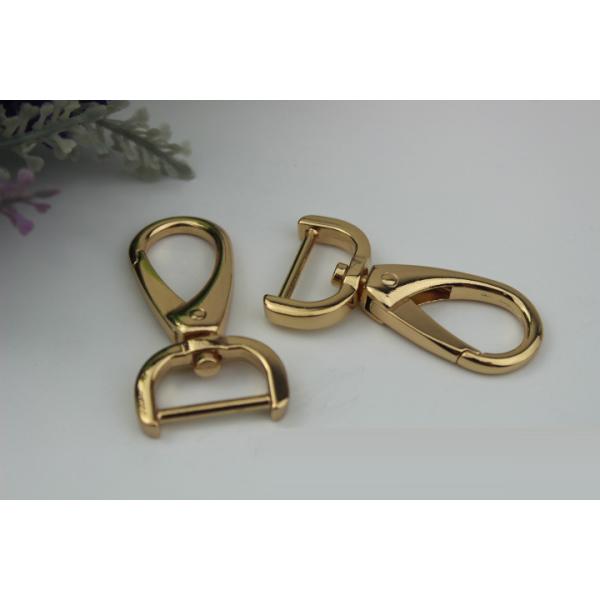 Durable nickel free 3 color zinc alloy metal 20 mm eye bolt d ring snap hook for handbag