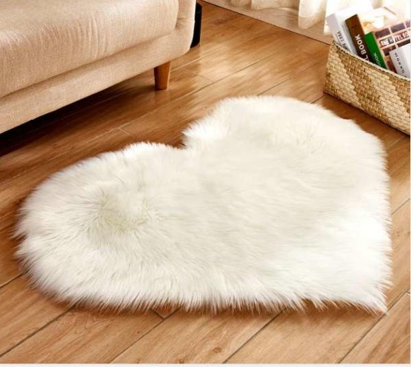 Bedroom Round Sheepskin Seat Pad Lamb Faux Fur Seat Cushion Carpets