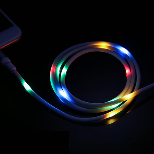 音声制御LED USB Type-C充電ケーブル、カラフルライト付き