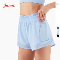 O short anti-bacteriano de Mesh Double Layer Ative Yoga do verão malha o short do bolso
