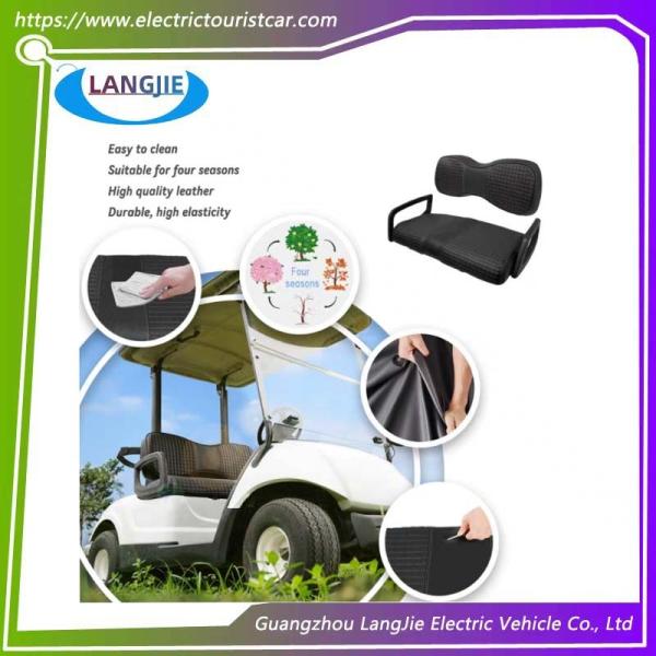 Club Car DS Golf Car Front Cushion Double Diamond Pattern Seat Black Set Accessories