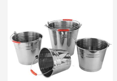 Round Stainless Steel Bucket 20 Litre 0.35mm Metal Wine Bucket