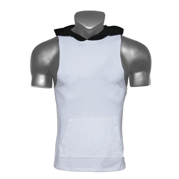 Новый стиль Мускульный тренажерный зал капюшонированный жилет Мужские спортивные безрукавные хаусики