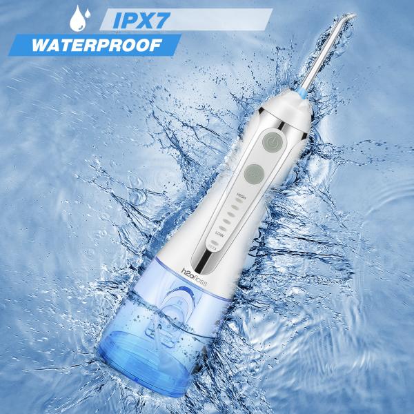 Flosser de água sem fio impermeável com função de massagem e capacidade de água de 350 ml