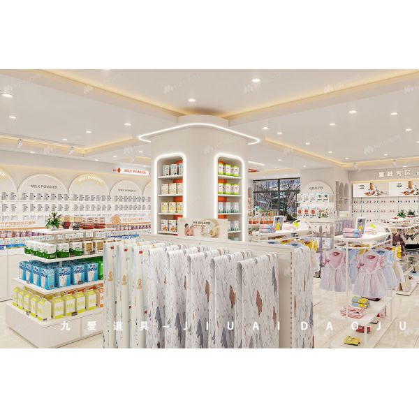BBC028 Fashionable And Minimalist Style Baby Store Display Rack Eco-Friendly Shop Showcase Fashion Shop for Baby