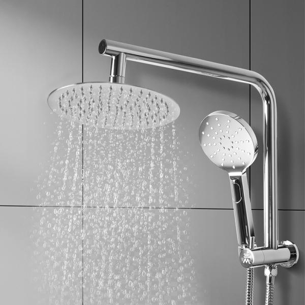 High Pressure Rain Round Brass Taps Mixer Handheld Chrome Finshing Shower Heads With Arm