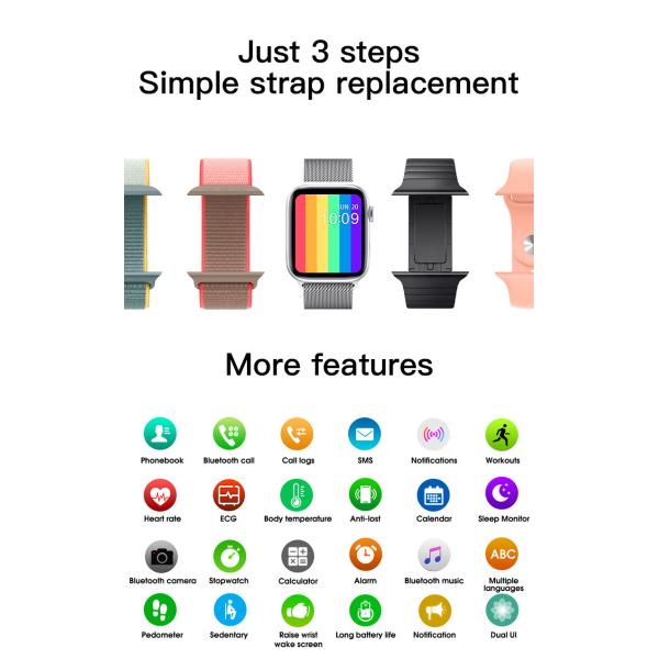 1.72Inch MC72 OEM Android Fitness Smartwatch Sport Bracelet