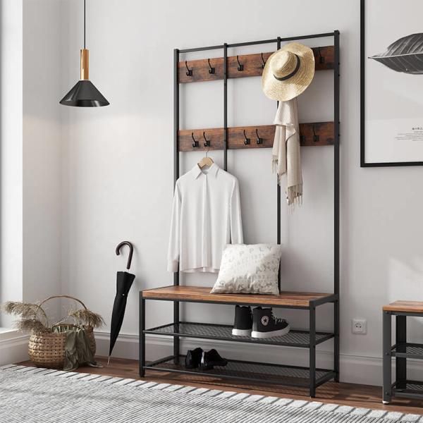 Large Coat Rack for Hallway, Industrial Coat Stand for Sale, Hallway Coat Rack, UHSR86BX