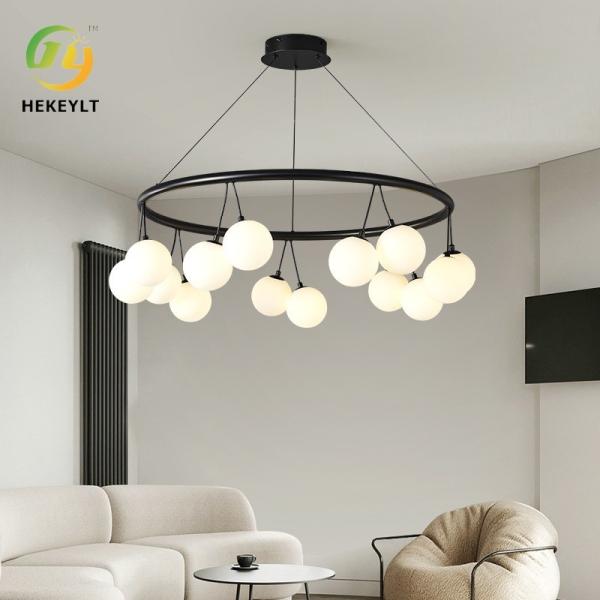 Nordic Simple Creative Cherry Pendant Light Showroom Living Room Dining Room Ball Black Glass LED Light