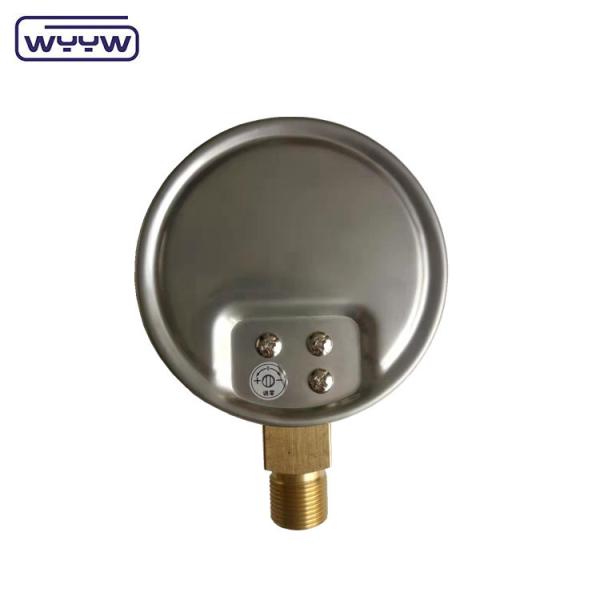 China factory capsule pressure gauge 100mm mbar ss case brass connection 1/2bsp cmh2o low pressure manometer